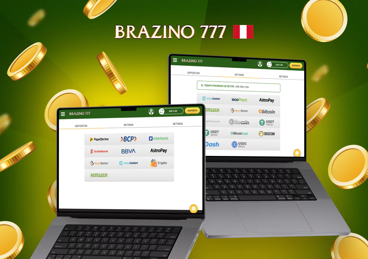 Métodos de pago disponibles en Brazino777 Casino